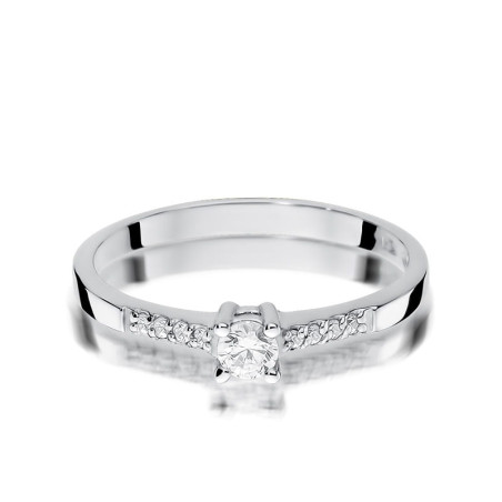 Pierścionek W382 Diament 0,15ct białe złoto