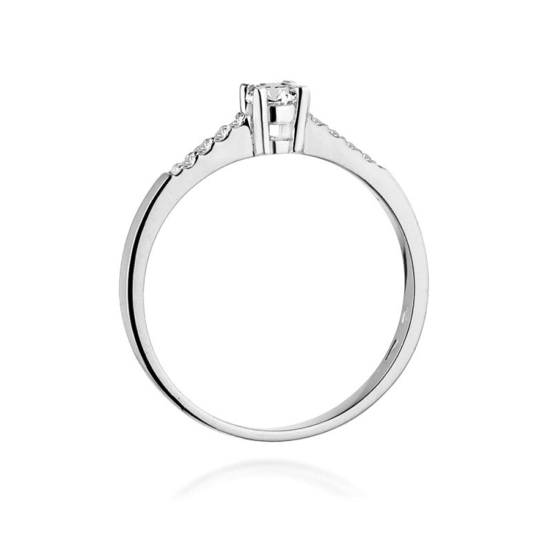 Pierścionek W382 Diament 0,15ct białe złoto