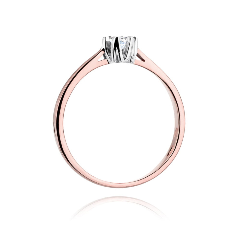 Pierścionek W299 Diament 0,12ct różowe złoto