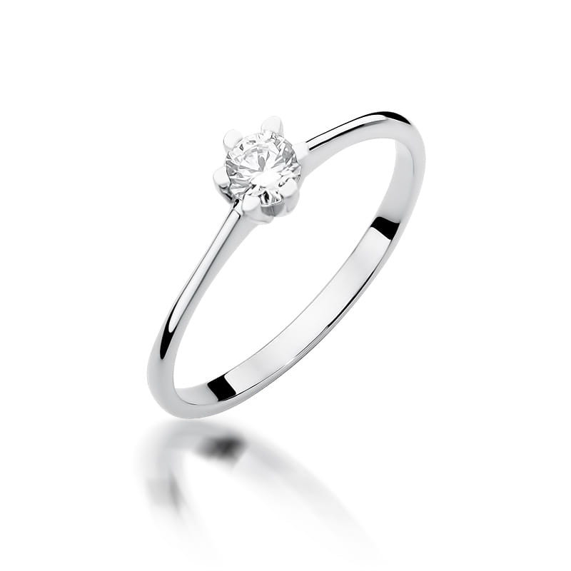 Pierścionek W387 Diament 0,23ct białe złoto