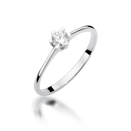 Pierścionek W387 Diament 0,23ct białe złoto