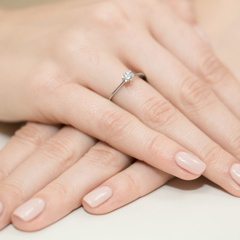 Pierścionek W387 Diament 0,23ct białe złoto