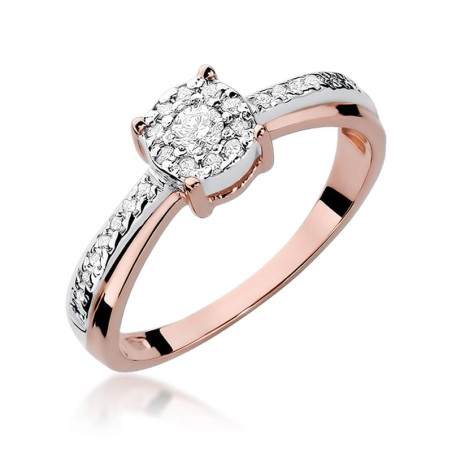 Pierścionek W302 Diament 0,08ct różowe złoto