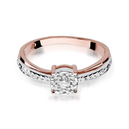 Pierścionek W302 Diament 0,08ct różowe złoto