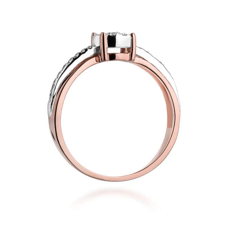 Pierścionek W302 Diament 0,08ct różowe złoto