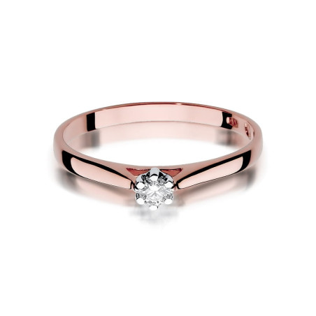 Pierścionek W311 Diament 0,09ct różowe złoto