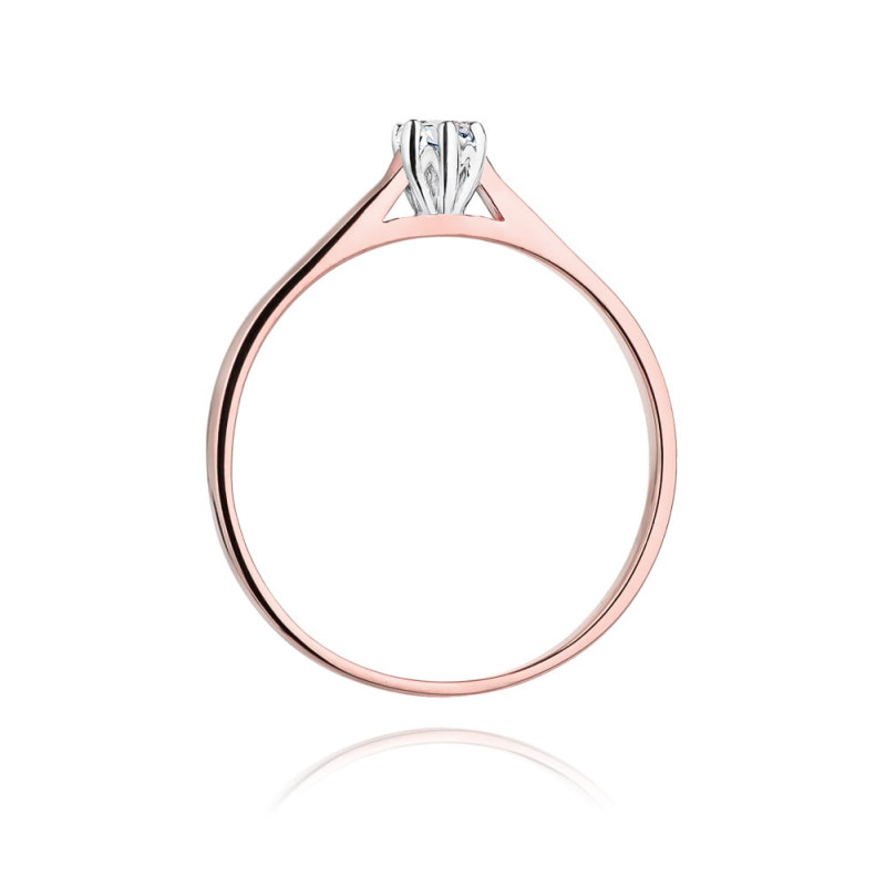 Pierścionek W311 Diament 0,09ct różowe złoto