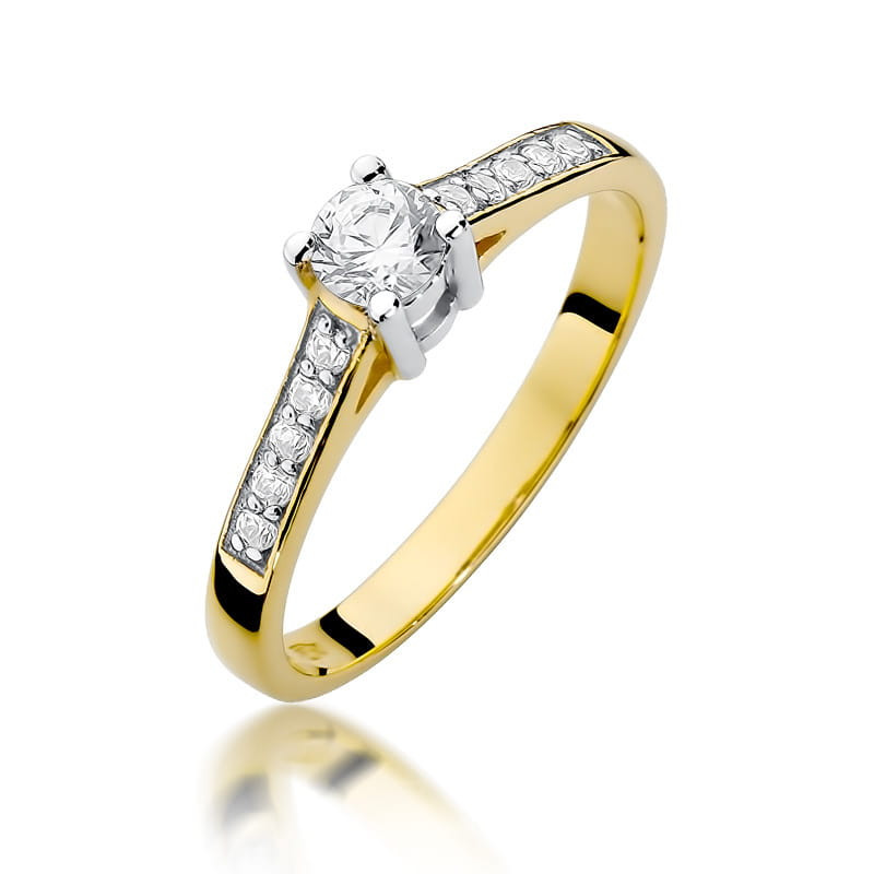 Pierścionek W398 Diament 0,28ct żółte złoto