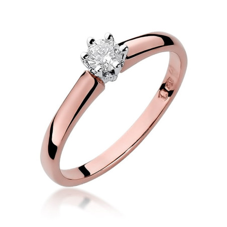 Pierścionek W317 Diament 0,20ct różowe złoto