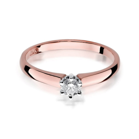 Pierścionek W317 Diament 0,20ct różowe złoto