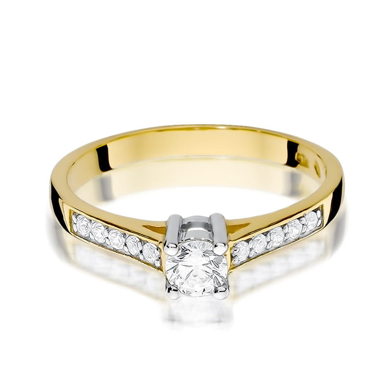 Pierścionek W398 Diament 0,28ct żółte złoto