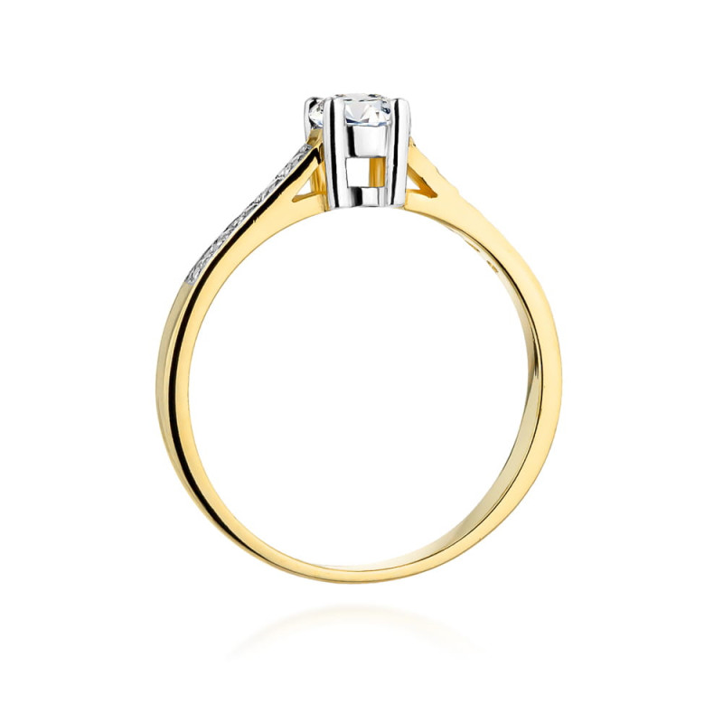 Pierścionek W398 Diament 0,28ct żółte złoto