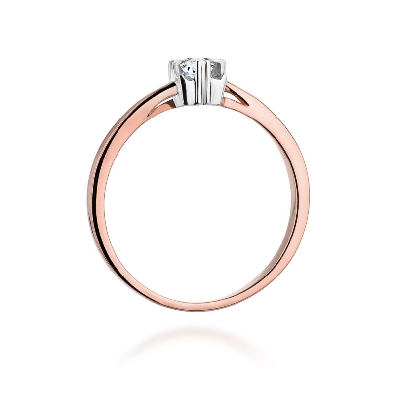 Pierścionek W318 Diament 0,10ct różowe złoto