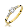 Pierścionek W399 Diament 0,15ct żółte złoto