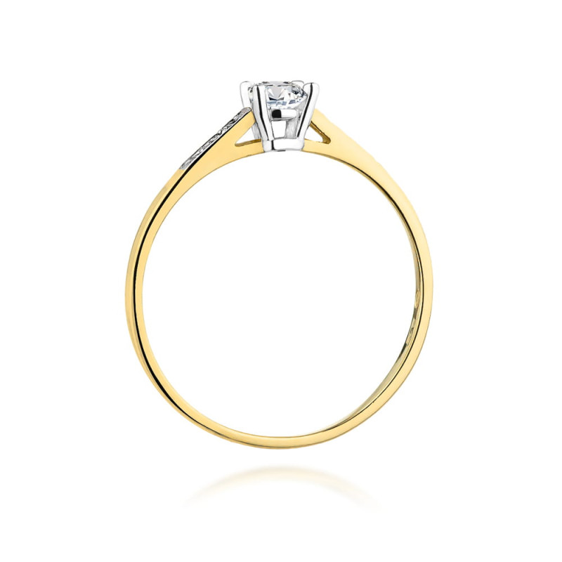 Pierścionek W399 Diament 0,15ct żółte złoto