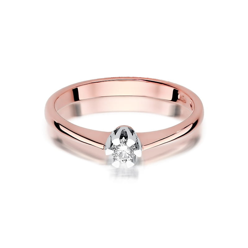 Pierścionek W319 Diament 0,10ct różowe złoto