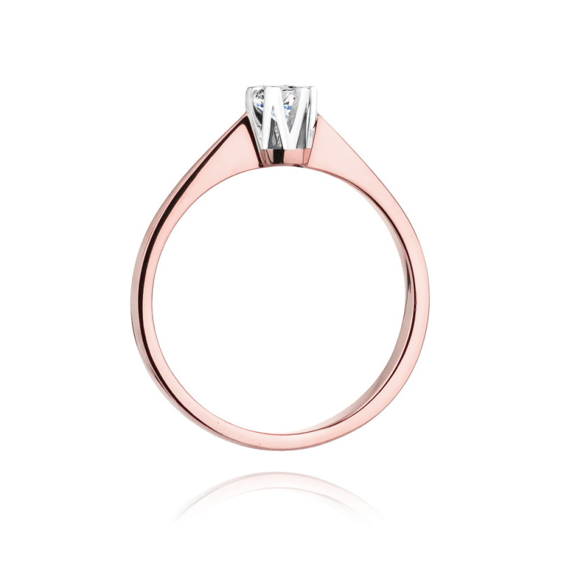 Pierścionek W319 Diament 0,10ct różowe złoto