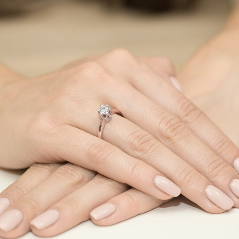Pierścionek W319 Diament 0,70ct różowe złoto