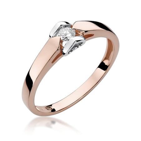 Pierścionek W320 Diament 0,04ct różowe złoto
