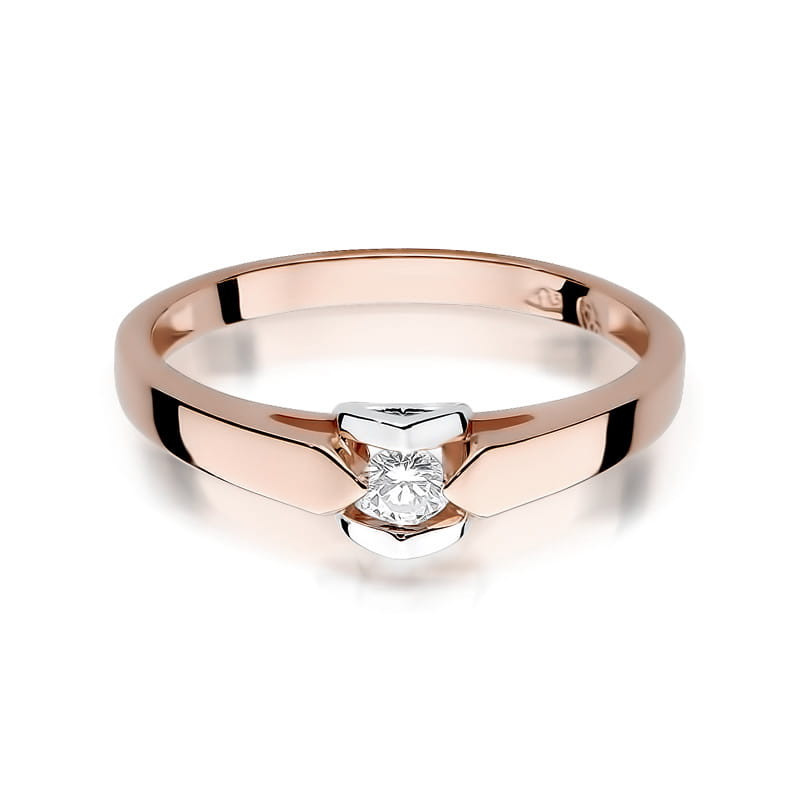 Pierścionek W320 Diament 0,04ct różowe złoto