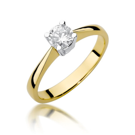 Pierścionek W404 Diament 0,50ct żółte złoto