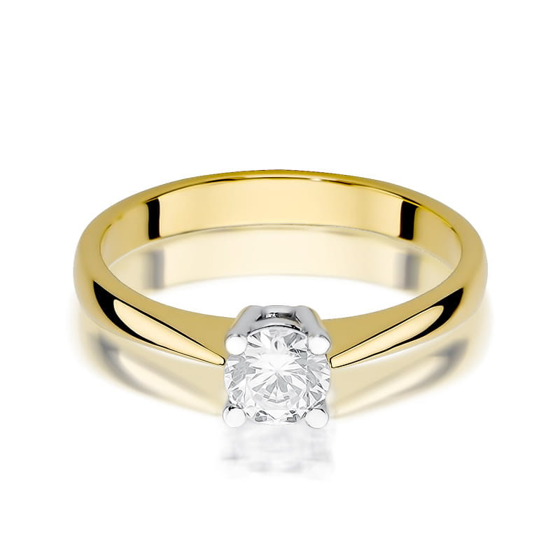 Pierścionek W404 Diament 0,50ct żółte złoto