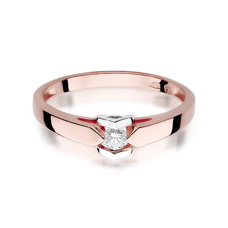 Pierścionek W320 Diament 0,09ct różowe złoto