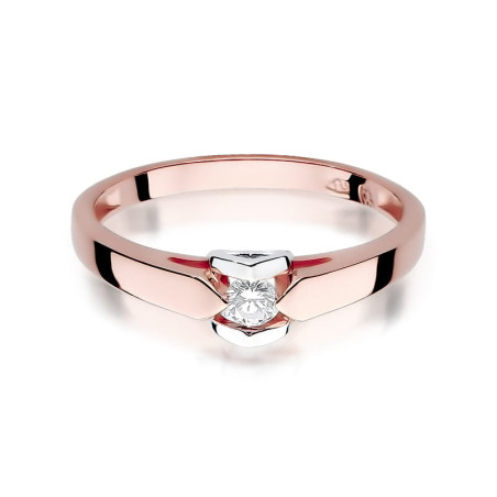 Pierścionek W320 Diament 0,09ct różowe złoto