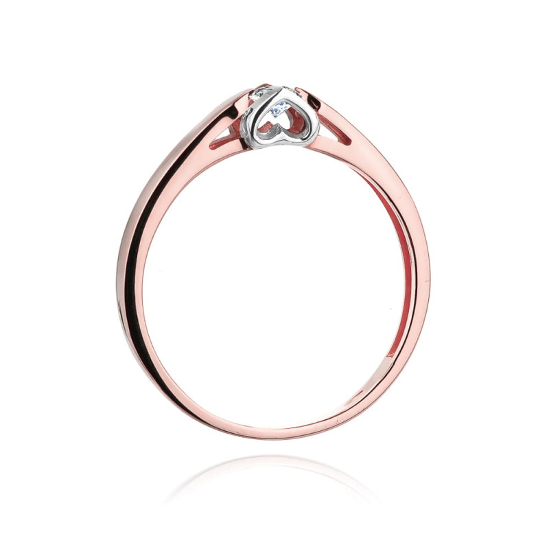 Pierścionek W320 Diament 0,09ct różowe złoto