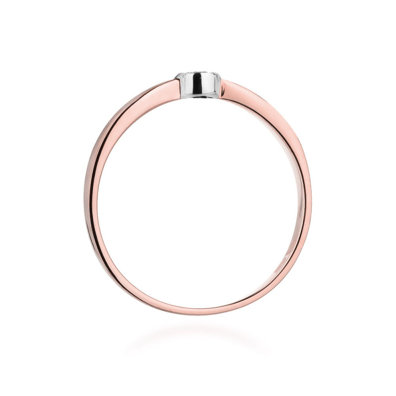 Pierścionek W322 Diament 0,04ct różowe złoto