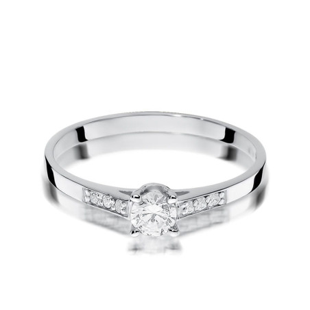 Pierścionek W399 Diament 0,15ct białe złoto