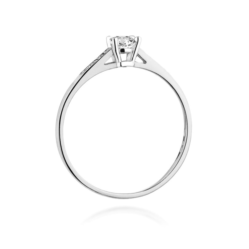 Pierścionek W399 Diament 0,15ct białe złoto