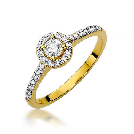Pierścionek W406 Diament 0,15ct żółte złoto