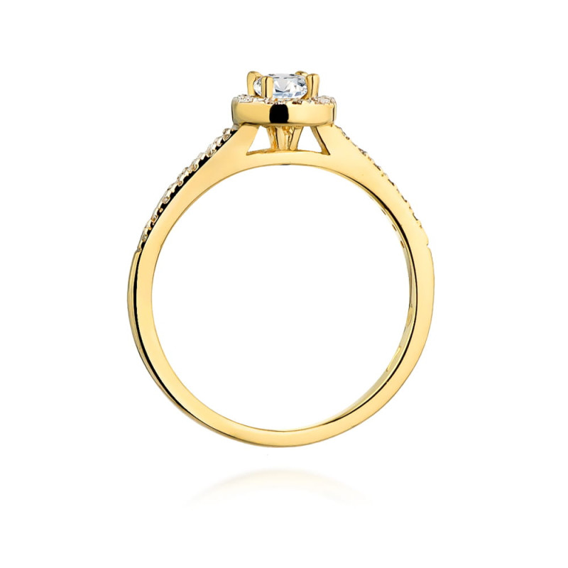 Pierścionek W406 Diament 0,15ct żółte złoto