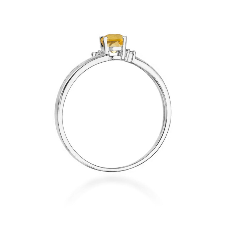 "Pierścionek W068 Cytryn 0,60ct | Białe złoto | Daimana.pl - Najwy