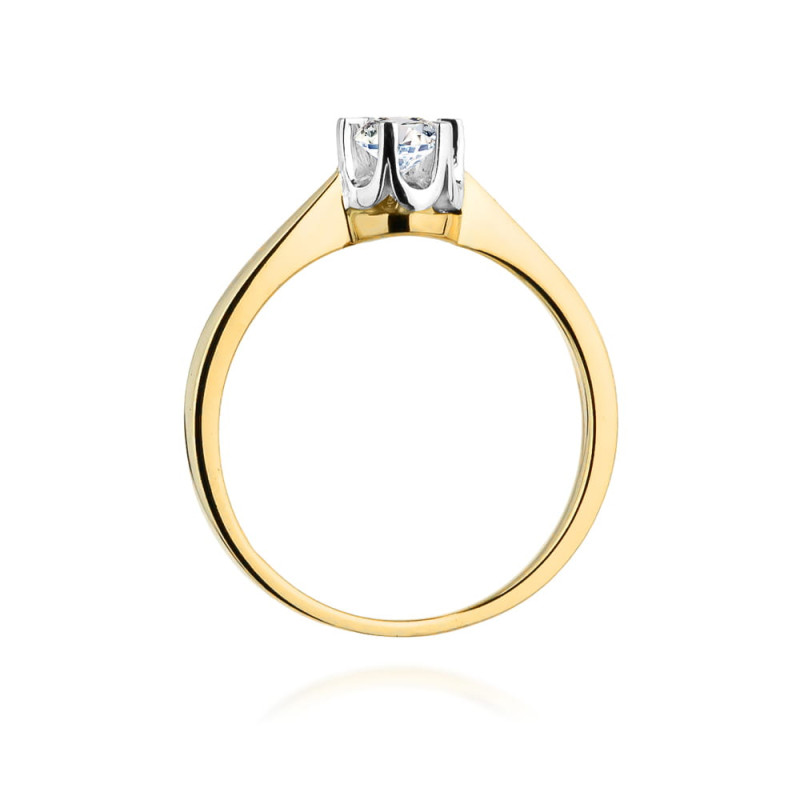 Pierścionek W408 Diament 0,25ct żółte złoto