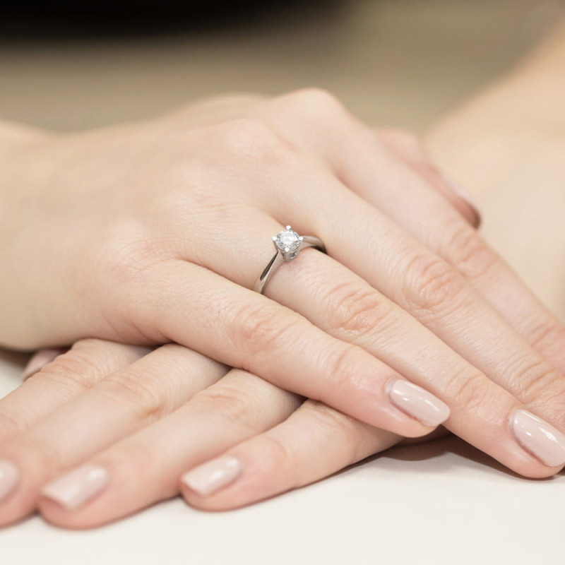 Pierścionek W404 Diament 0,50ct białe złoto