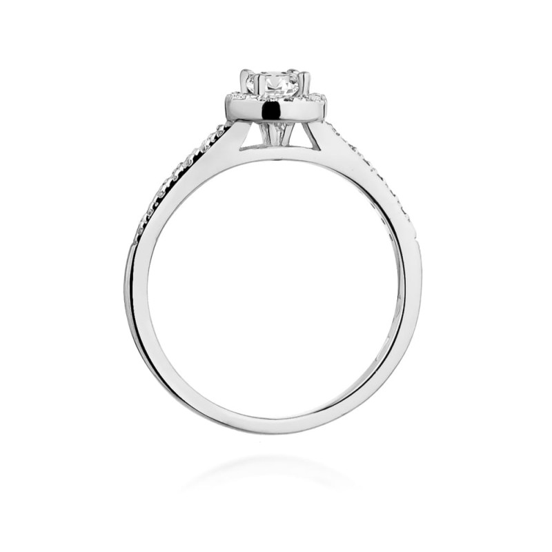 Pierścionek W406 Diament 0,15ct białe złoto