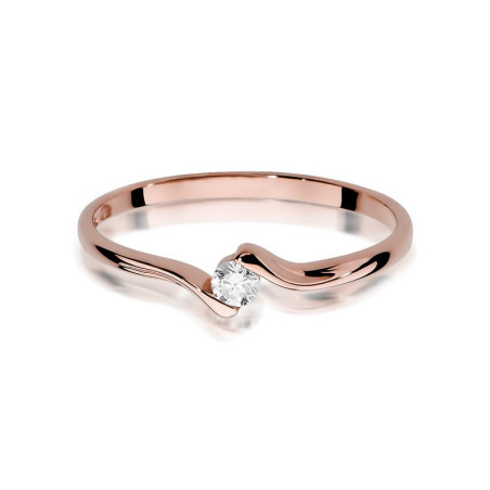 Pierścionek W332 Diament 0,09ct różowe złoto