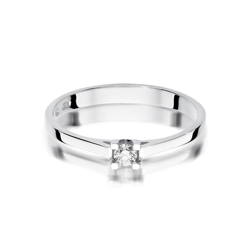 Pierścionek W407 Diament 0,09ct białe złoto