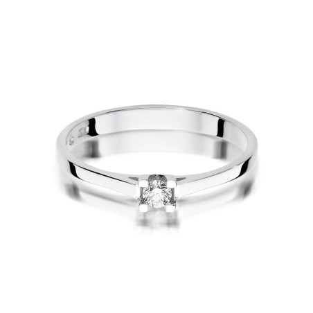Pierścionek W407 Diament 0,09ct białe złoto