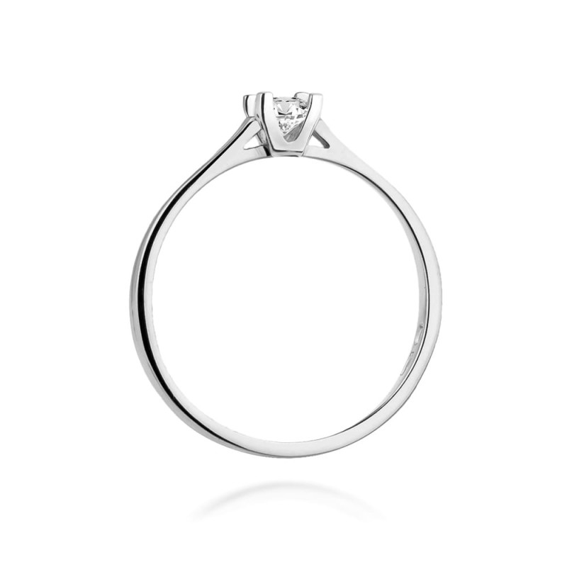 Pierścionek W407 Diament 0,09ct białe złoto