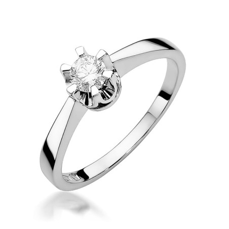 Pierścionek W408 Diament 0,25ct białe złoto