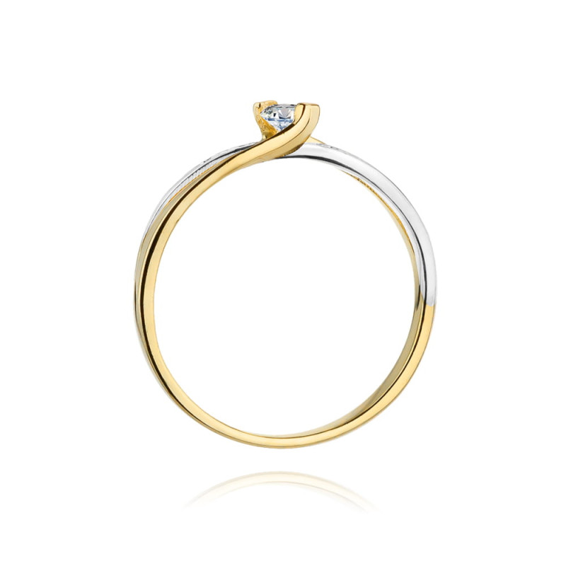 Pierścionek W415 Diament 0,10ct żółte złoto