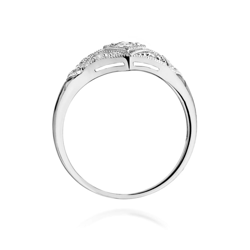 Pierścionek W412 Diament 0,10ct białe złoto
