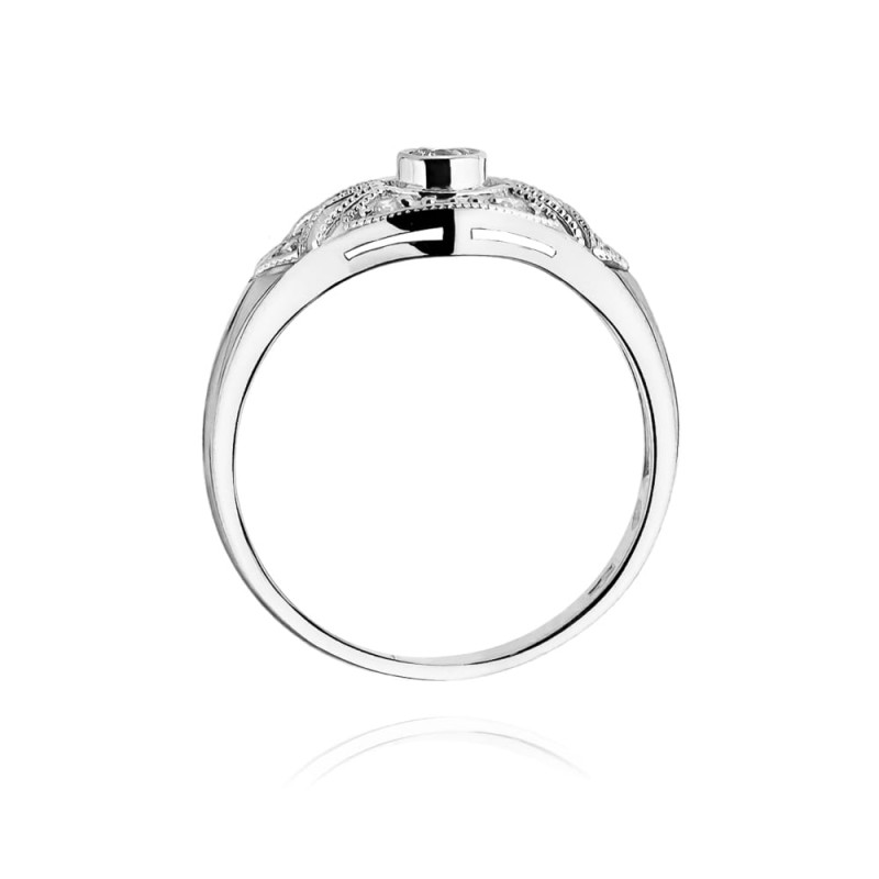 Pierścionek W413 Diament 0,10ct białe złoto