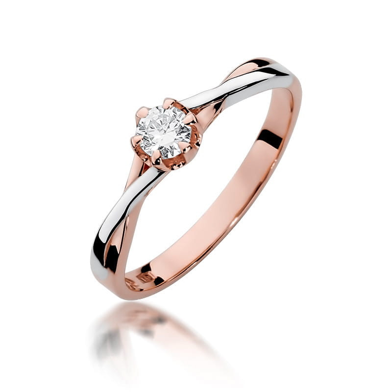Pierścionek W340B Diament 0,23ct różowe złoto