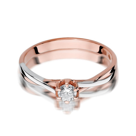 Pierścionek W340B Diament 0,23ct różowe złoto