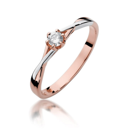 Pierścionek W340 Diament 0,12ct różowe złoto