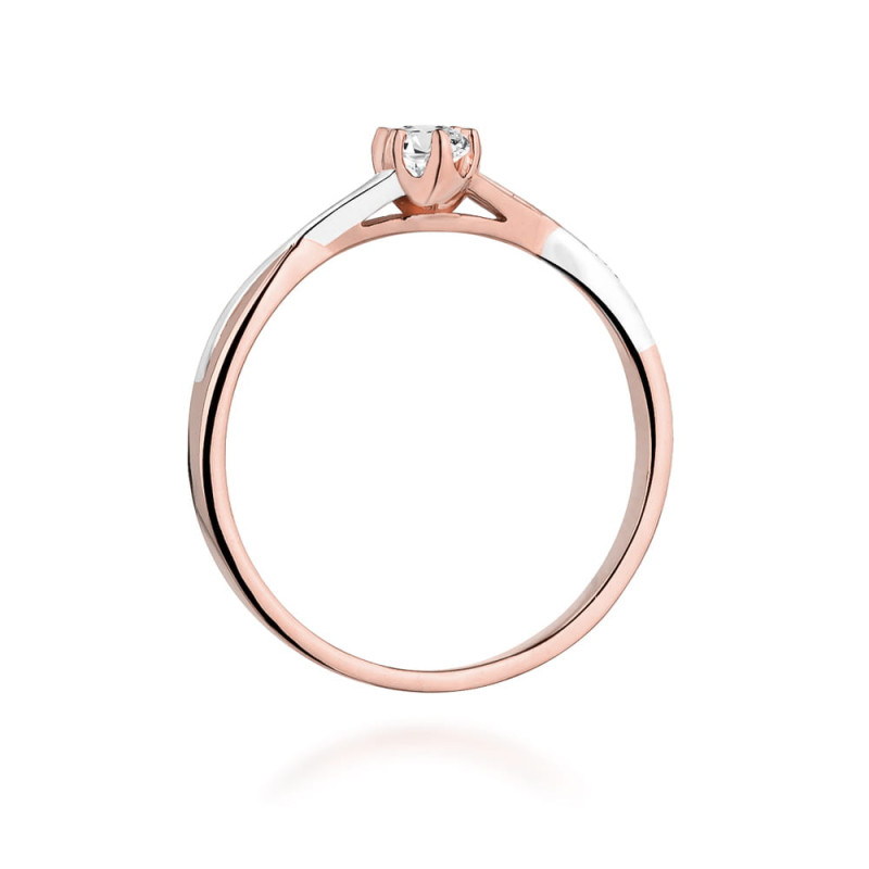 Pierścionek W340 Diament 0,12ct różowe złoto